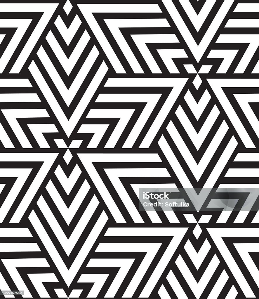 Vector geometric seamless pattern. Modern triangle texture, repe Vector seamless pattern. Modern geometric texture. Repeating abstract background. Triangle linear grid from striped elements Pattern stock vector