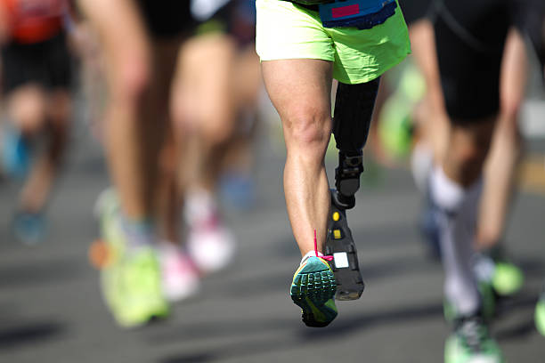 Disabled Marathon Runner stock photo
