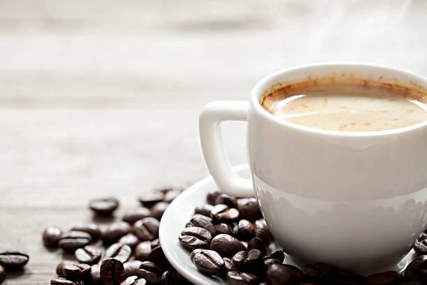 expresso caliente - caffeine selective focus indoors studio shot fotografías e imágenes de stock