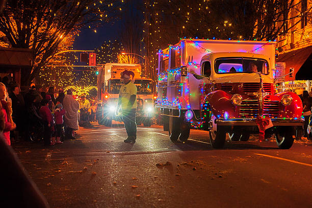 McMinnville, Oregon,USA - November 27, 2015: Annual Christmas Parade on main street, McMinnville, Oregon.