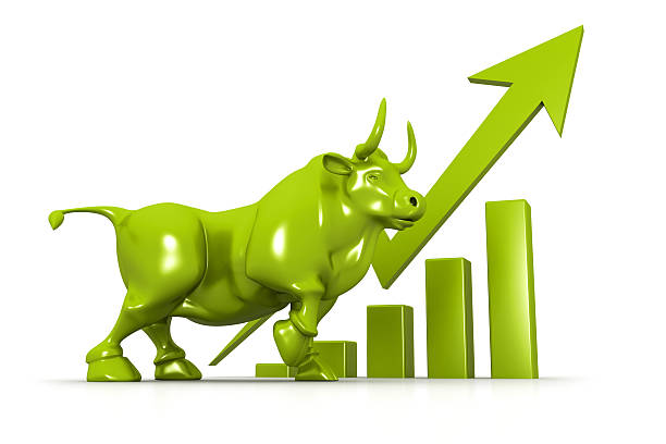 istock Business growth chart and bull 499170981