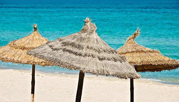 istock Beach umbrellas, turquoise sea 499171031