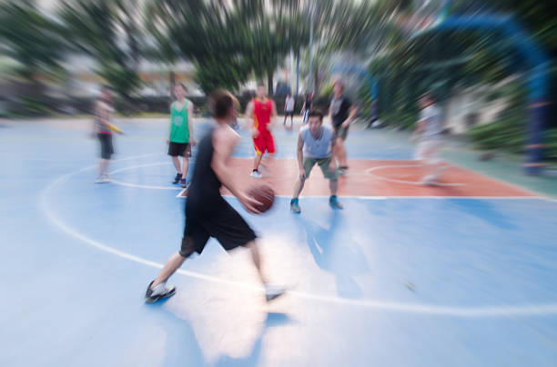 The basketball match in the campus