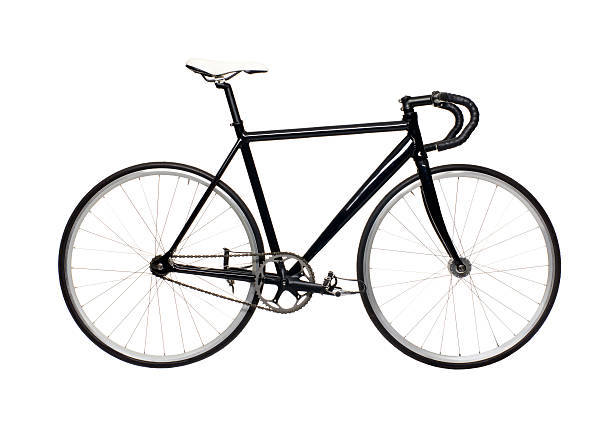 istock Fixed gear black city bike 499171588