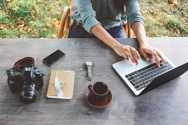 istock Female blogger writing on the laptop 499172198