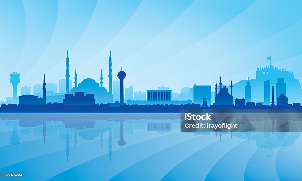 Fond silhouette de la ville d'Ankara - clipart vectoriel de Affiche libre de droits