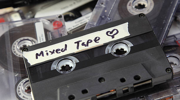 Mixed Tape An old mixed tape found amongst a pile of audio cassettes. mix tape heart stock pictures, royalty-free photos & images