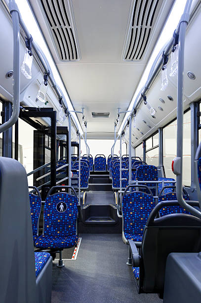バスの内側 - bus inside of people train ストックフォトと画像