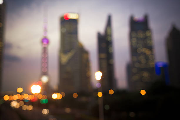 Blurred urban architecture. Shanghai stock photo
