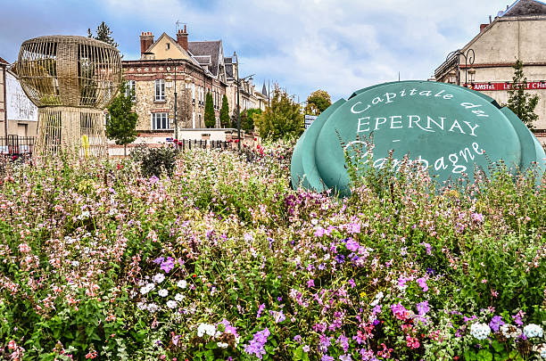 épernay, france-la capitale du champagne - champagne ardenne photos et images de collection