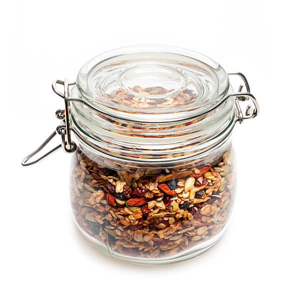 istock Homemade granola in glass jar 499176601