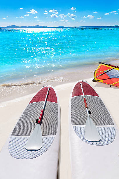 istock Platja de Alcudia beach Paddle surf board Mallorca 499177794