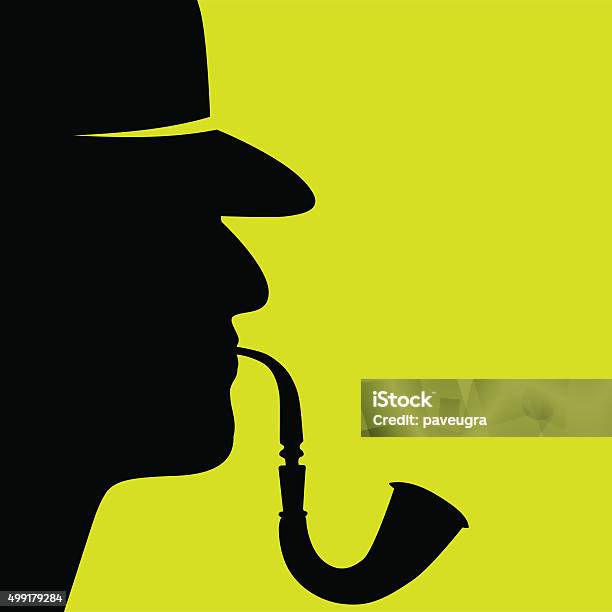 Vector Detective Profile Stock Illustration - Download Image Now - Sherlock Holmes, In Silhouette, Hat