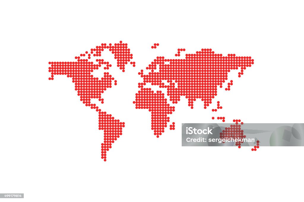 Word Map Red Red Dotted World Map Stock Illustration - Download Image Now - 2015 ...