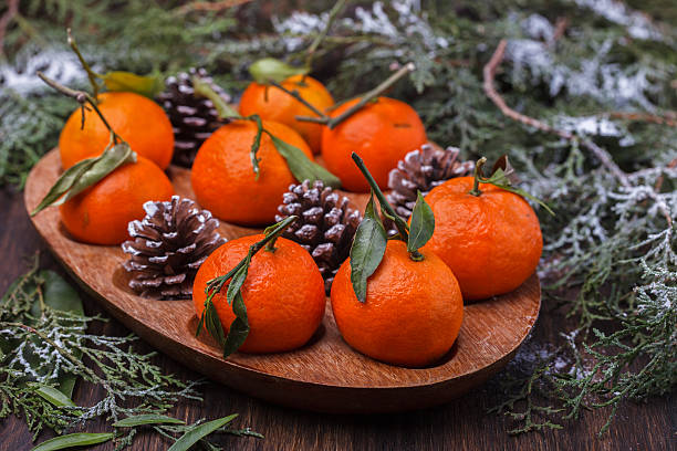 istock Mandarins as a gift.A traditional Christmas decoration 499180208