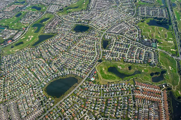 Suburban neighborhood of The Villages, Florida
