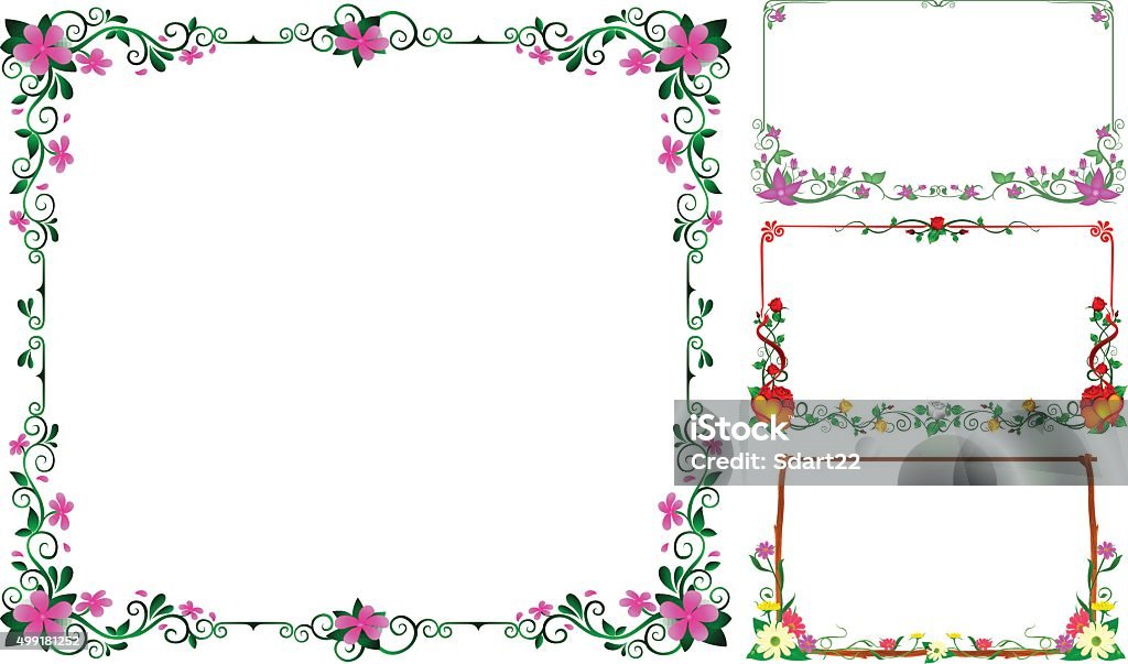 Flower Frame Collection Collection Frame Flowers Vector Design Stock Illustration - Download ...