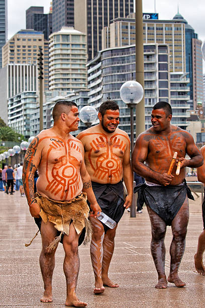 aboriginal tancerze w homeground lokalny festiwal w sydney - australia aborigine group of people friendship zdjęcia i obrazy z banku zdjęć