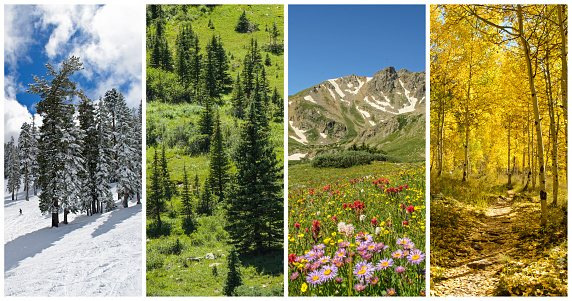 The four seasons in the Colorado Rocky Mountains