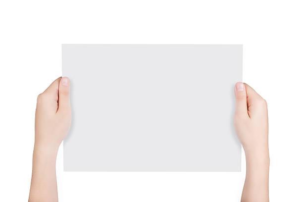 istock Woman hands holding blank paper. 499188363