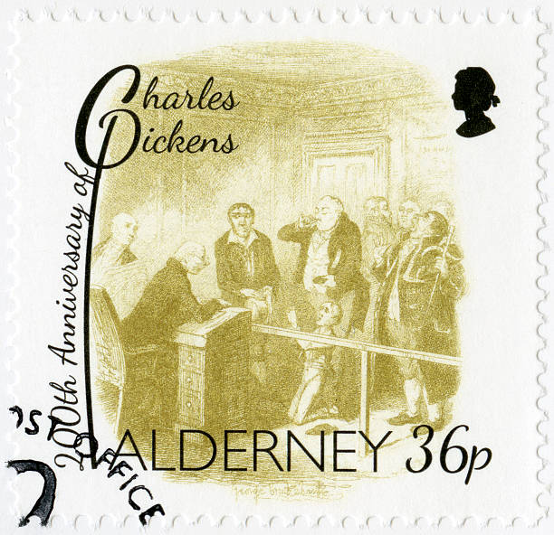 istock Postage stamp Alderney 2012 shows illustrations from Oliver Twist 499188743