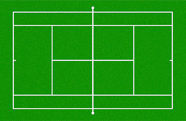 istock Tennis court on green 499188947