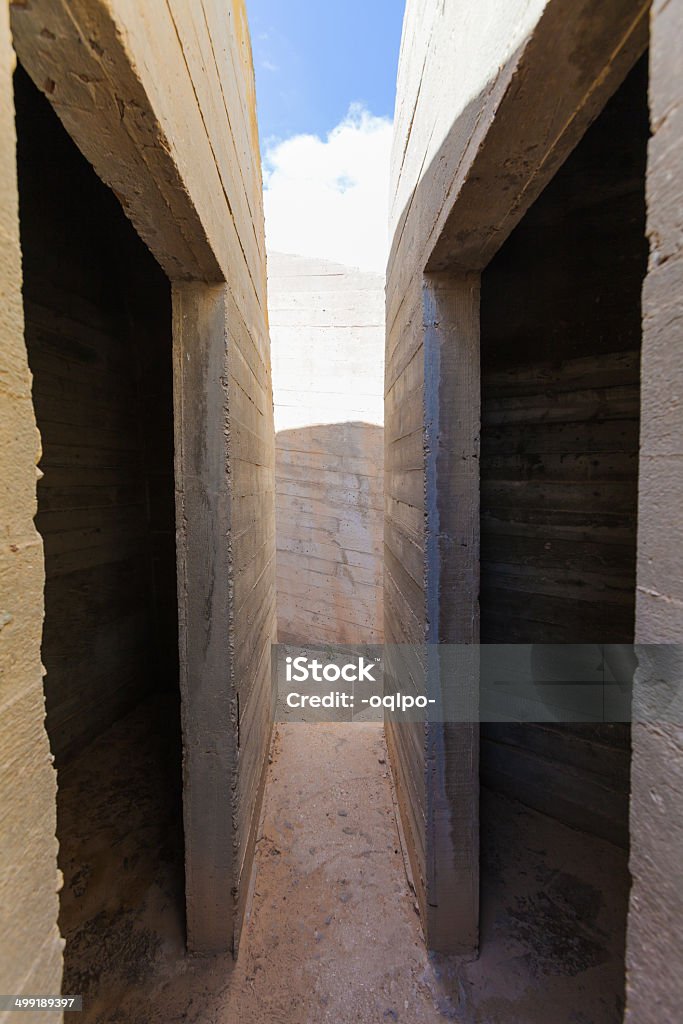 two entrances opposite each other two entrances opposite each other in a stone labyrinth Architecture Stock Photo