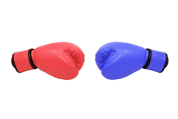 istock blue and red boxing gloves in white background 499189871