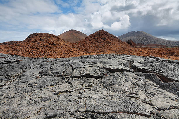 Volcanic landscape of Santiago island Volcanic landscape of Santiago island, Galapagos, Ecuador isla san salvador stock pictures, royalty-free photos & images