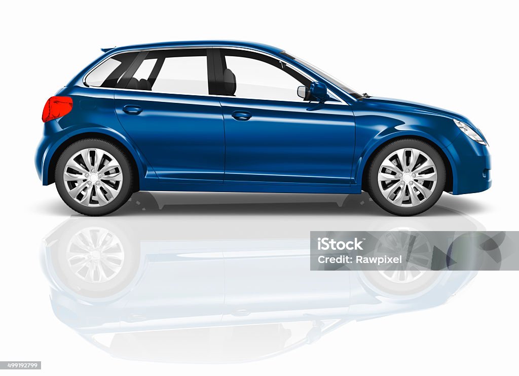 Hatchback azul 3D Ilustração de carro - Foto de stock de Carro royalty-free
