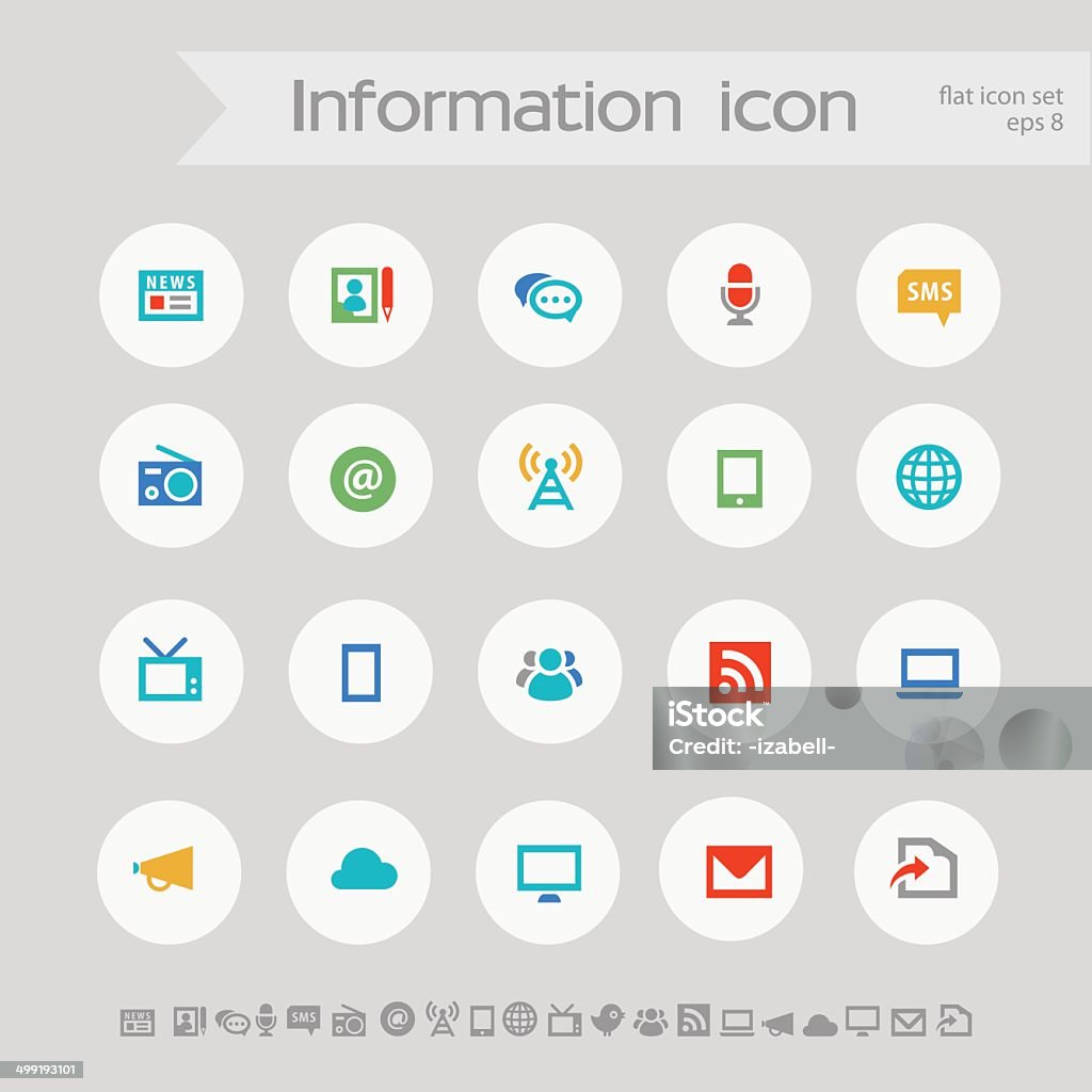Ícones modernos simples informação de cor - Royalty-free Agenda Eletrónica arte vetorial