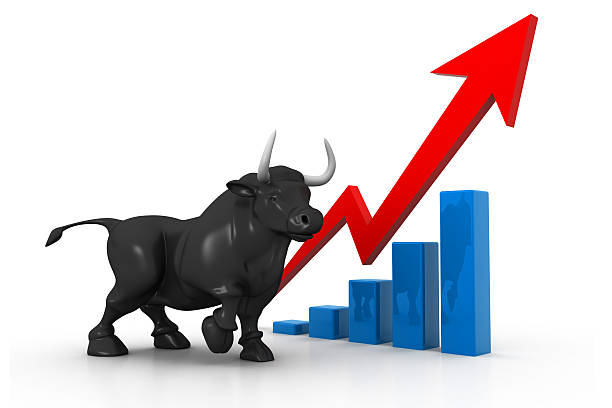 istock Business growth chart and bull 499193173
