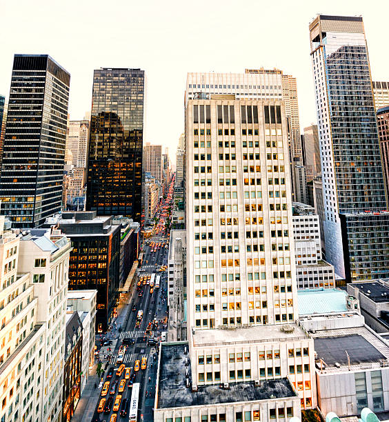 istock Fifth Avenue at Sunset, NYC. Aerial View. 499195435