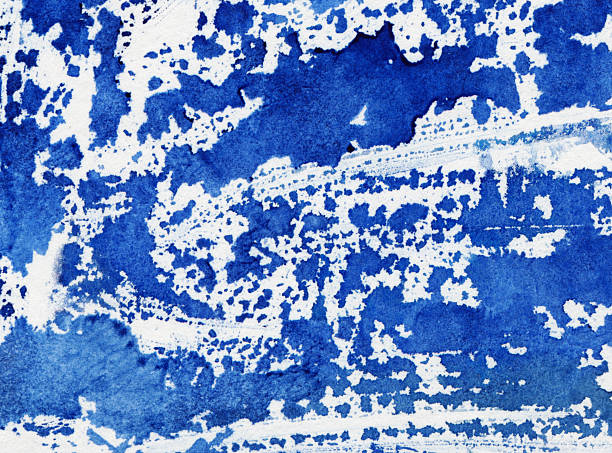 istock Textured background hand painted with shades of blue 499196712
