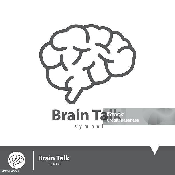 Brain Talk Icon Symbol Stock Illustration - Download Image Now - Speech Bubble, 2015, Anatomy