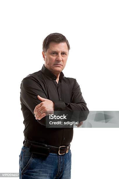 Man In Jeans And Shirt Stock Photo - Download Image Now - 50-54 Years, Active Seniors, Adult