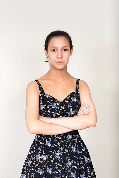 istock Horizontal studio shot of beautiful woman standing 499205496