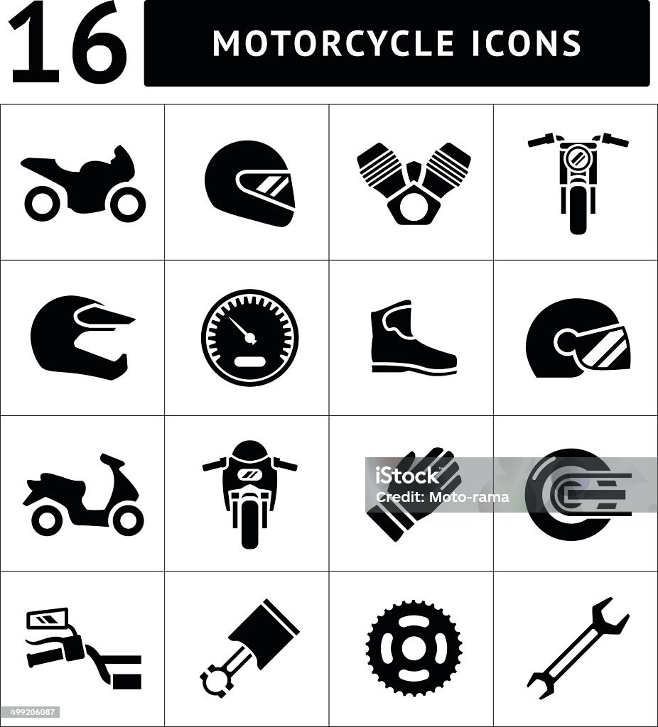 Set icons of motorcycle Set icons of motorcycle isolated on white. This illustration - EPS10 vector file. Motorcycle stock vector