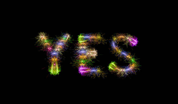 istock Colorful Fireworks YES text - motivational concept 499206296