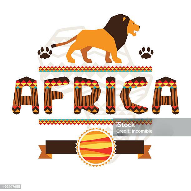 African Ethnic Background With Geometric Ornament And Symbols Stock Illustration - Download Image Now