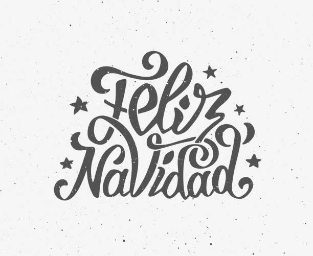 винтажный принт-векторные плакат navidad feliz - navidad stock illustrations