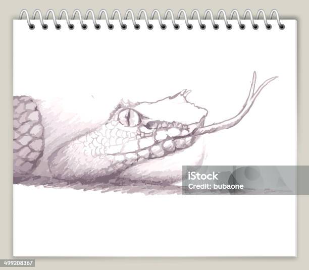 Snake Crawling Drawing On Art Sketcbook Royalty Free Vector Art Stock Illustration - Download Image Now