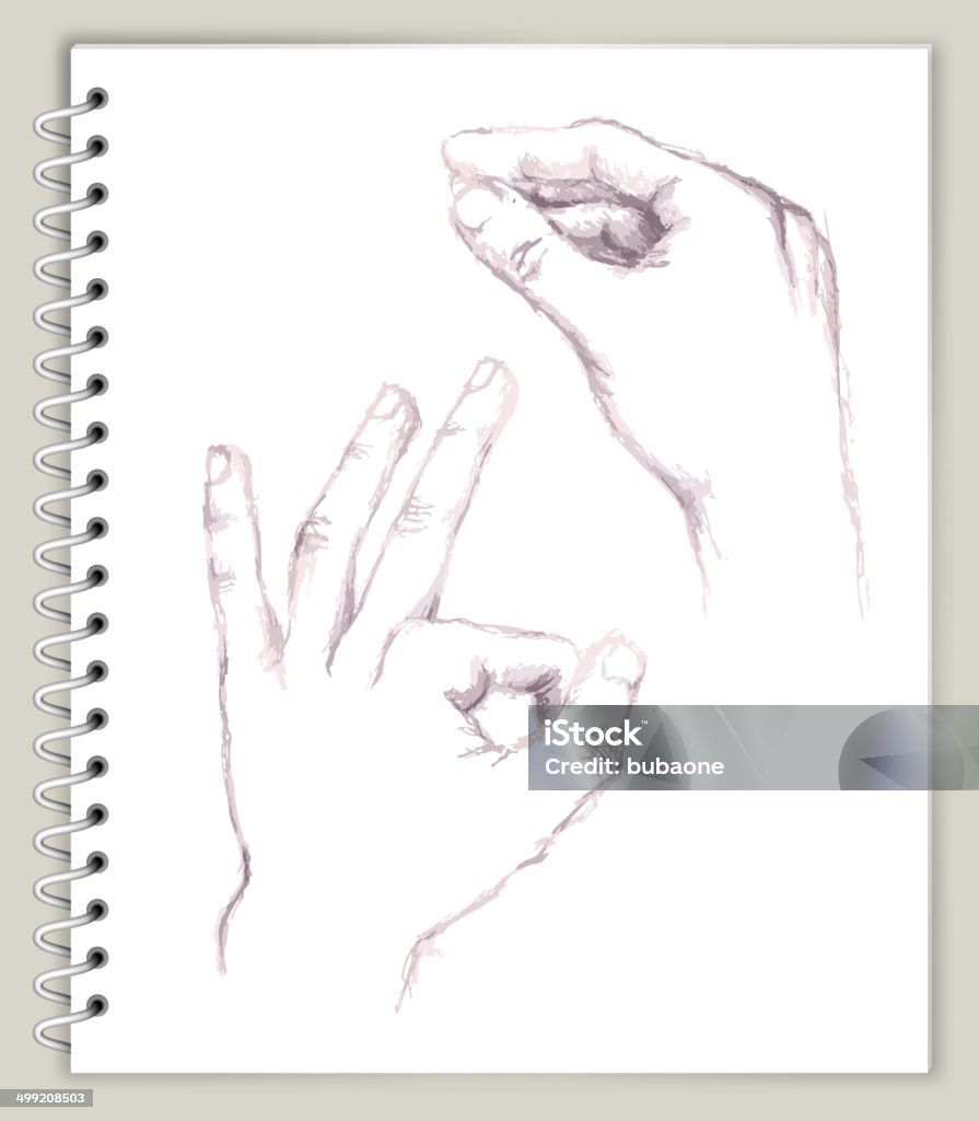 Рука должности, используя искусство Sketcbook роялти-фри векторной графики - Векторная графика Абстрактный роялти-фри