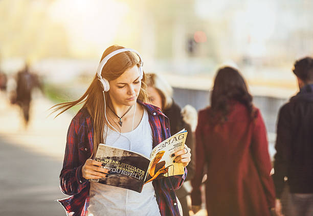 Teenagers on the railway station