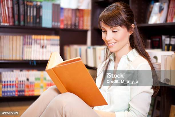 Woman At Library Stock Photo - Download Image Now - Book, Bookstore, People