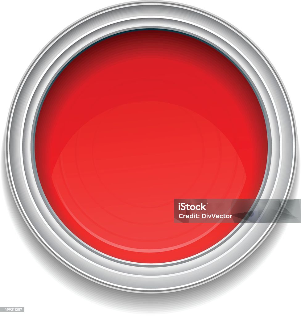 Red paint can Red paint can on white background. Paint Can stock vector