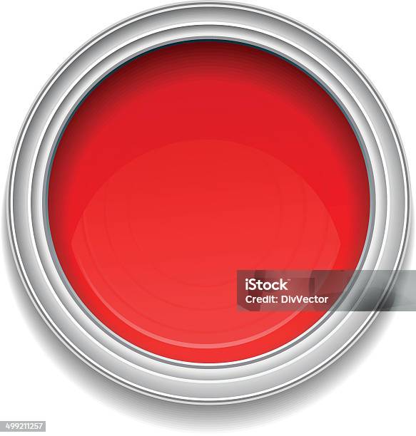Red Paint Can Stock Illustration - Download Image Now - Paint Can, Top - Garment, Can