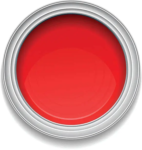 Vector illustration of Red paint can