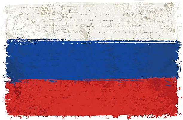 Vector illustration of Flag of Russia on Wall