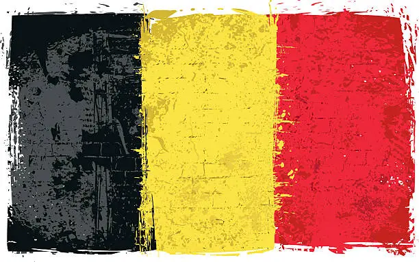 Vector illustration of Flag of Belgium on Wall